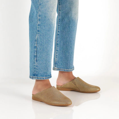 Lysa Mink/Gold Leather