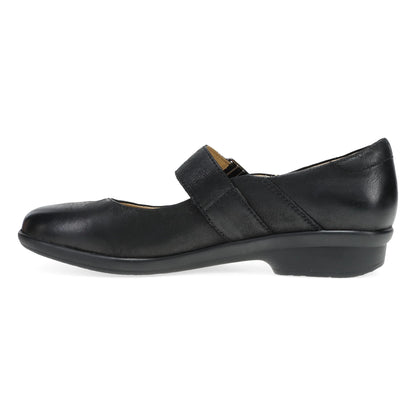 Collette Wide Black Burnished Nubuck