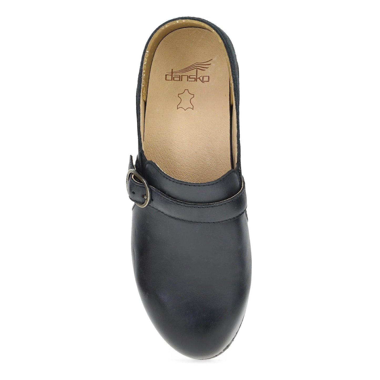 Margaret Black Burnished Calf Clog