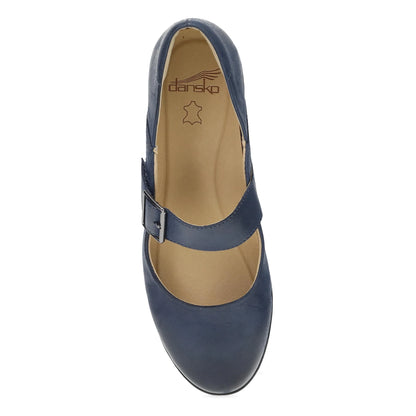 Collette Wide Navy Burnished Nubuck