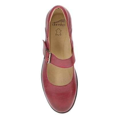 Collette Wide Red Burnished Nubuck
