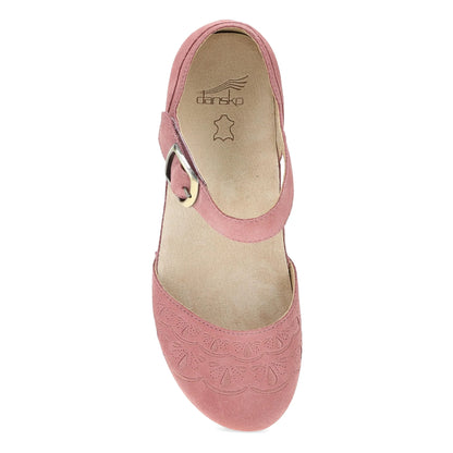 Mae Ash Rose Embroidered Suede