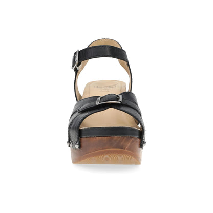 Alanna Black Calf Wood