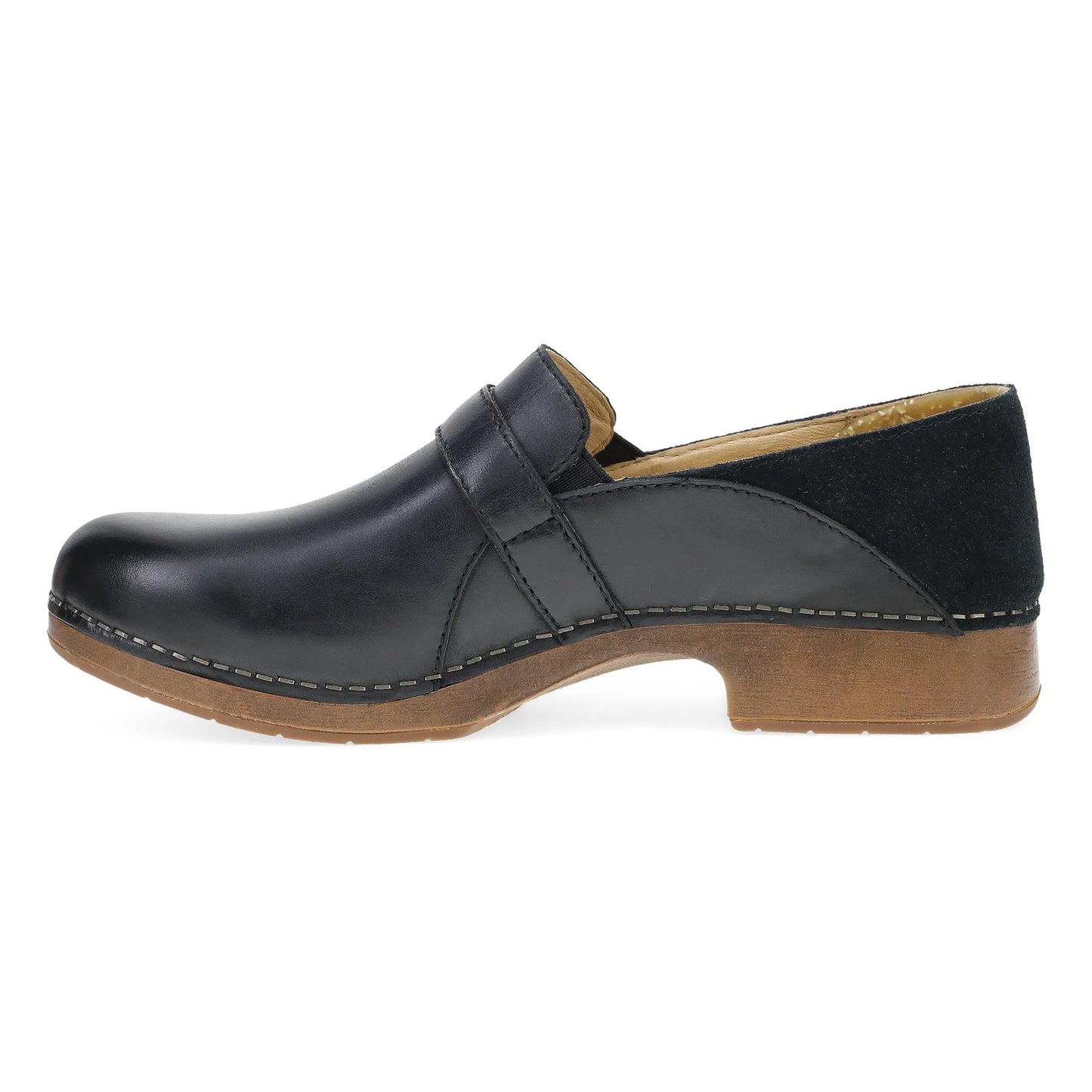 Margaret Black Burnished Calf Clog