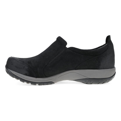 Pippy Wide Black Waterproof Burnished Suede