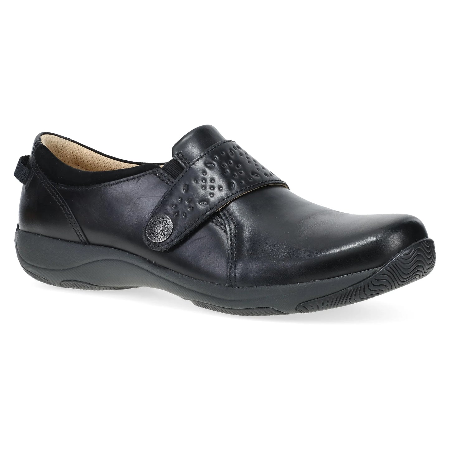 Sallie Wide Black Waxy Burnished