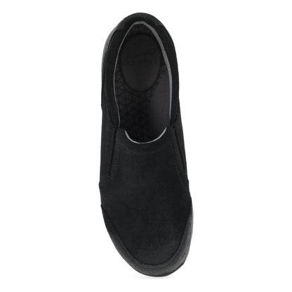 Pippy Wide Black Waterproof Burnished Suede