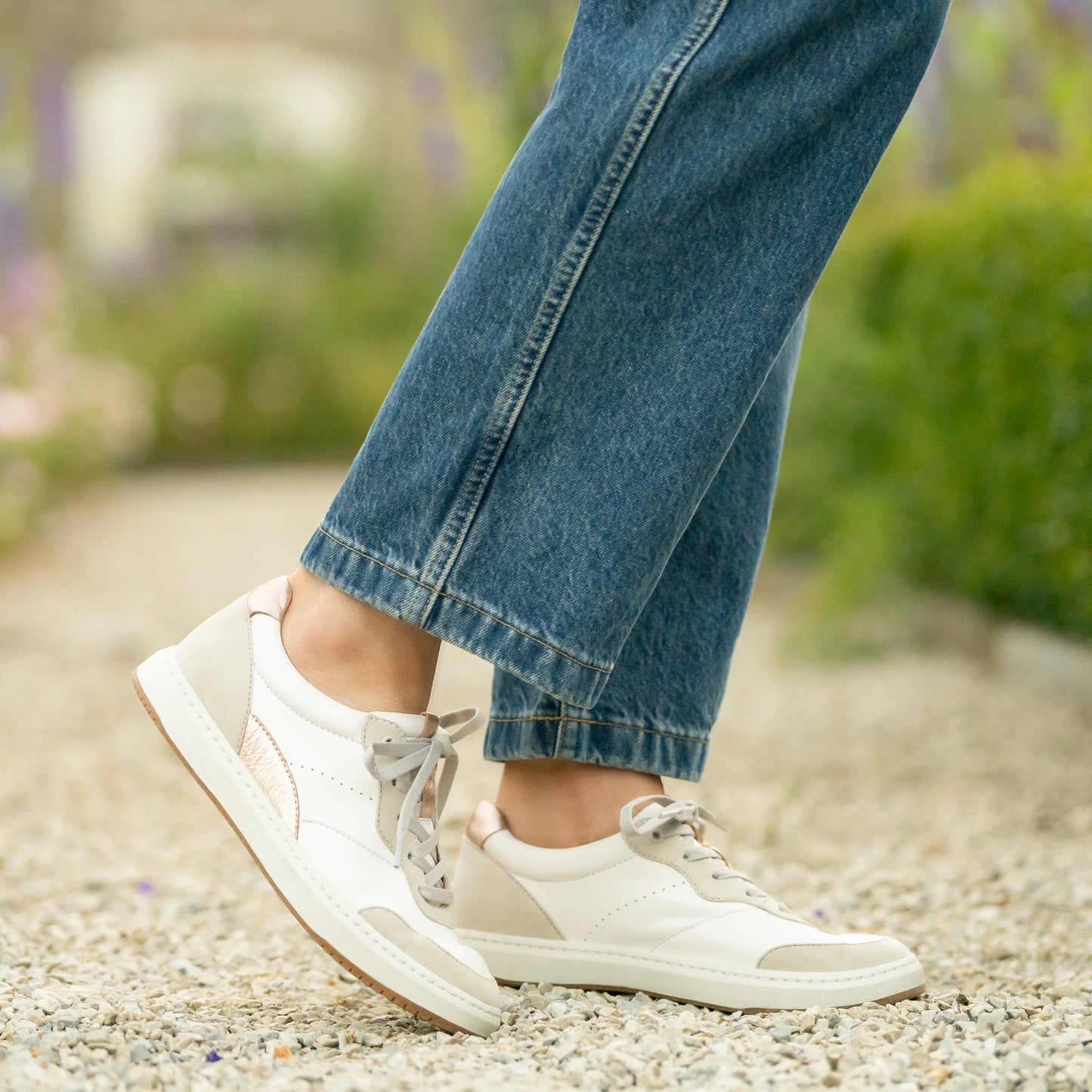 Josey White/Rose Gold Nappa