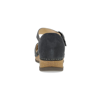 Mae Charcoal Embroidered Suede