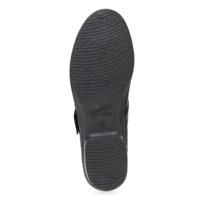 Collette Wide Black Burnished Nubuck